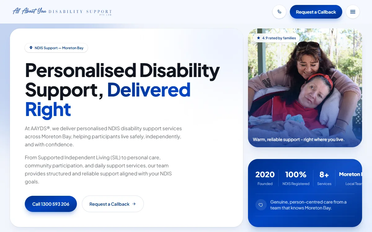 All About You Disability Support website