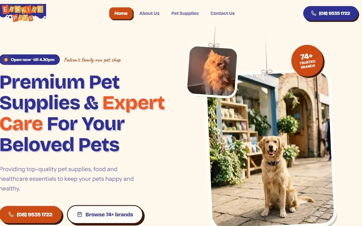 Erskine Pets website