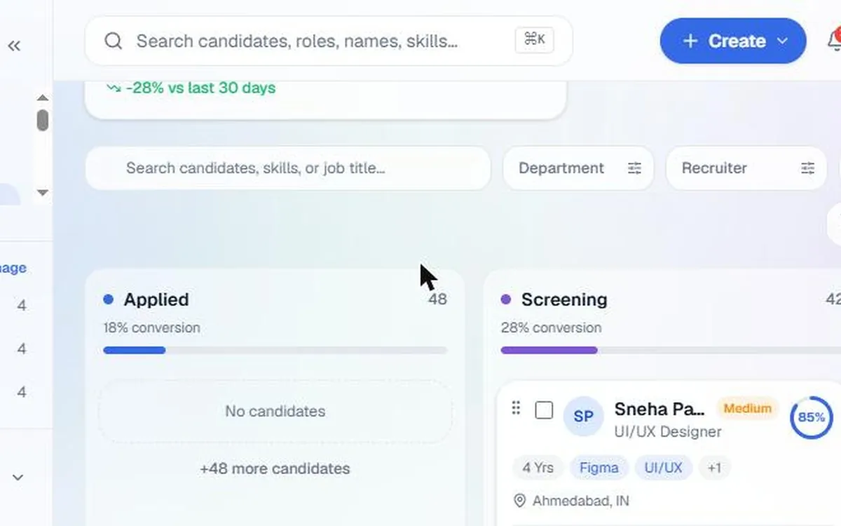 HR Management Portal recruiting pipeline