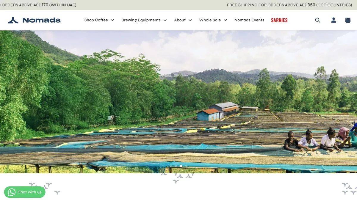 Nomads Roastery website